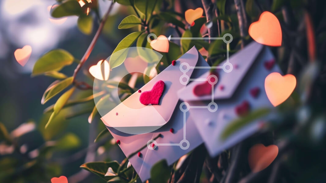 Intra Συλλεκτικό Ξύλινο Παζλ Plywood  4mm - Διακοσμήσεις δέντρων για την ημέρα του Αγίου Βαλεντίνου με φακέλους και καρδιές Σε Ξύλινο Κουτί - Διαστάσεις: 10x10 cm – 25 κομμάτια