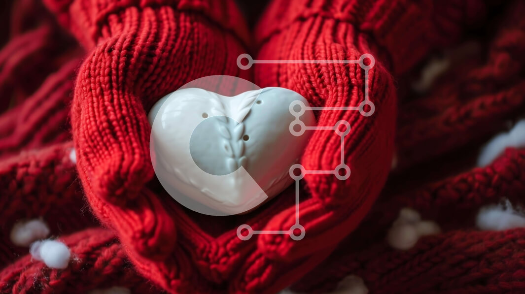 Intra Συλλεκτικό Ξύλινο Παζλ Plywood  4mm - Γιορτάζουμε την Ημέρα του Αγίου Βαλεντίνου με αντικείμενο σε σχήμα καρδιάς και νιφάδα χιονιού Σε Ξύλινο Κουτί - Διαστάσεις: 10x10 cm – 25 κομμάτια