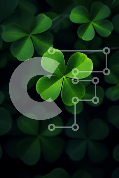 Σετ των 2 Intra Συλλεκτικό Ξύλινο Παζλ Plywood  4mm - Φόντο τριφυλλιών τεσσάρων φύλλων Σε Ξύλινο Κουτί - Διαστάσεις: 10x10 cm – 25 κομμάτια