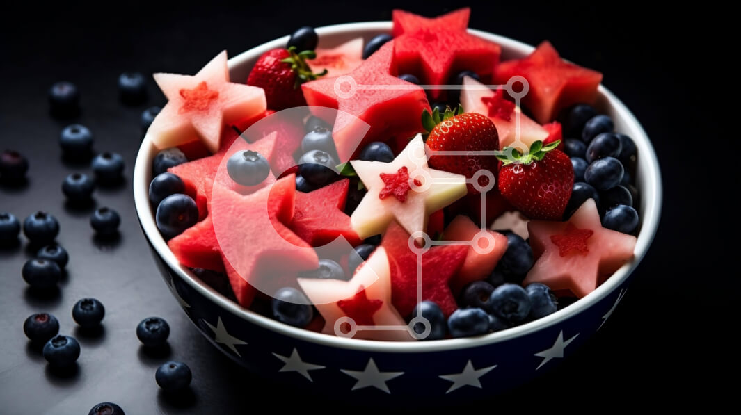 Intra Συλλεκτικό Ξύλινο Παζλ Plywood  4mm - 4 Ιουλίου Fruit Bowl με φρούτα σε σχήμα αστεριού Σε Ξύλινο Κουτί - Διαστάσεις: 10x10 cm – 25 κομμάτια