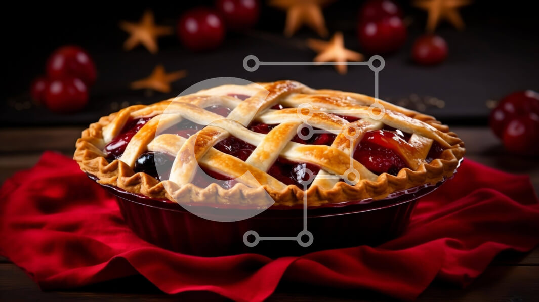 Σετ των 2 Intra Συλλεκτικό Ξύλινο Παζλ Plywood  4mm - Cranberry Pie σε γιορτινό τραπεζομάντιλο Σε Ξύλινο Κουτί - Διαστάσεις: 10x10 cm – 25 κομμάτια