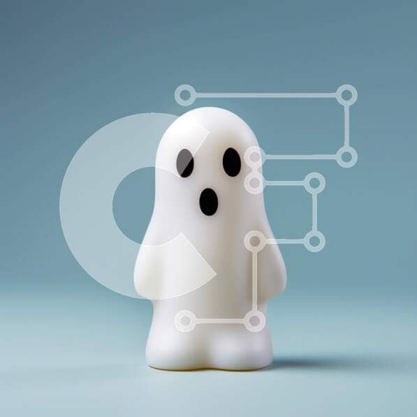 Intra Συλλεκτικό Ξύλινο Παζλ Plywood  4mm - Ειδώλιο φαντασμάτων σε μπλε φόντο Σε Ξύλινο Κουτί - Διαστάσεις Puzzle: 10x10 cm – 25 κομμάτια