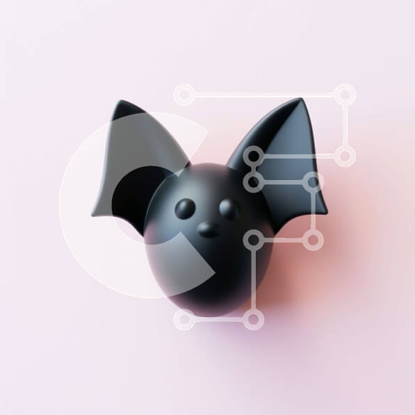 Intra Συλλεκτικό Ξύλινο Παζλ Plywood  4mm - Μαύρο αντικείμενο σε σχήμα νυχτερίδας σε ροζ φόντο Σε Ξύλινο Κουτί - Διαστάσεις: 10x10 cm – 25 κομμάτια