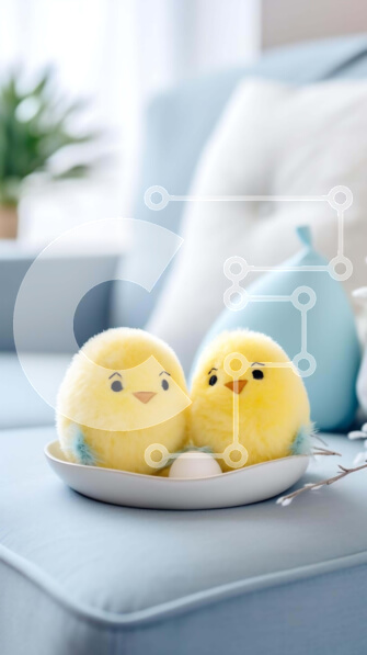 Σετ των 2 Intra Συλλεκτικό Ξύλινο Παζλ Plywood  4mm - Κίτρινα γεμιστά κοτόπουλα και αυγό στο άσπρο πιάτο Σε Ξύλινο Κουτί - Διαστάσεις: 10x10 cm – 25 κομμάτια