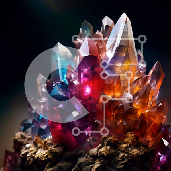 Intra Συλλεκτικό Ξύλινο Παζλ Plywood  4mm - Εκπληκτική εικόνα από κοντινή πλάνο λαμπερών κρυστάλλων σε μια σκοτεινή βραχώδη επιφάνεια Σε Ξύλινο Κουτί - Διαστάσεις: 10x10 cm – 25 κομμάτια