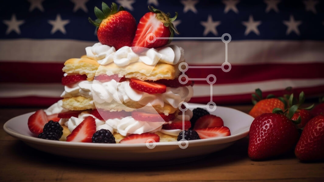 Σετ των 2 Intra Συλλεκτικό Ξύλινο Παζλ Plywood  4mm - Επιδόρπιο με θέμα την αμερικανική σημαία για τον εορτασμό της 4ης Ιουλίου Σε Ξύλινο Κουτί - Διαστάσεις: 10x10 cm – 25 κομμάτια