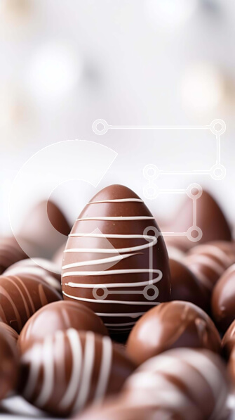 Intra Συλλεκτικό Ξύλινο Παζλ Plywood  4mm - Πασχαλινά αυγά καλυμμένα με σοκολάτα Σε Ξύλινο Κουτί - Διαστάσεις: 10x10 cm – 25 κομμάτια