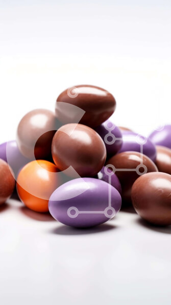 Intra Συλλεκτικό Ξύλινο Παζλ Plywood  4mm - Στοίβα με διάφορα αμύγδαλα σοκολάτας Σε Ξύλινο Κουτί - Διαστάσεις: 10x10 cm – 25 κομμάτια