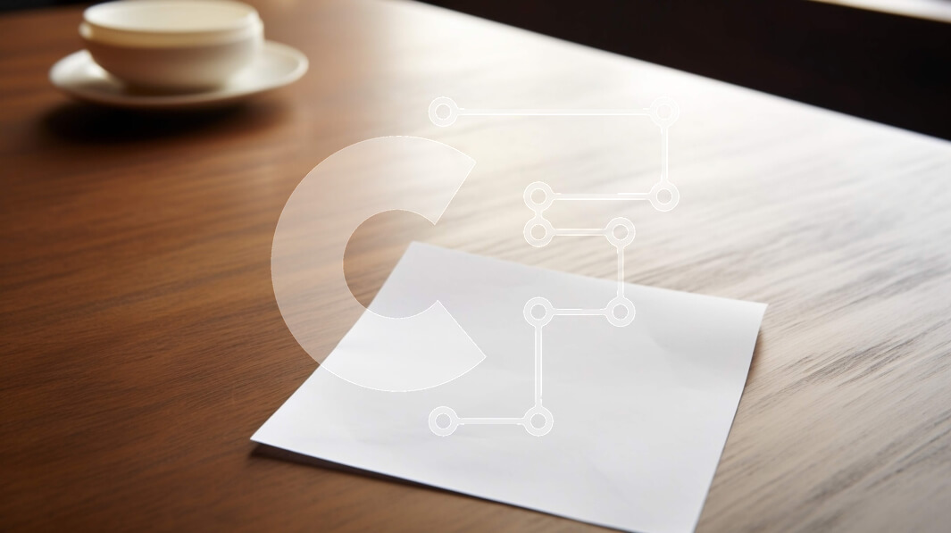 Intra Συλλεκτικό Ξύλινο Παζλ Plywood  4mm - Ξύλινη τραπεζαρία με άδειο λευκό φύλλο χαρτιού και φλιτζάνι καφέ Σε Ξύλινο Κουτί - Διαστάσεις Puzzle: 10x10 cm – 25 κομμάτια