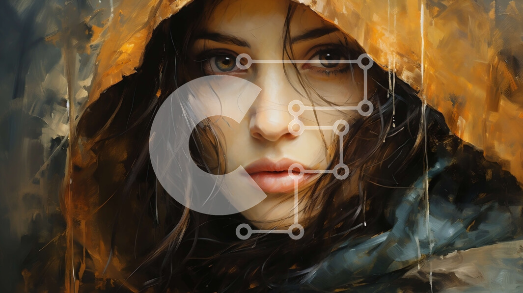 Intra Συλλεκτικό Ξύλινο Παζλ Plywood  4mm - Σοβαρή γυναίκα με καφέ κουκούλα Σε Ξύλινο Κουτί - Διαστάσεις Puzzle: 10x10 cm – 25 κομμάτια