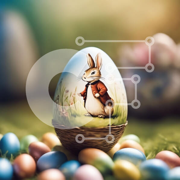 Intra Συλλεκτικό Ξύλινο Παζλ Plywood  4mm - Πασχαλινό αυγό με σχέδιο κουνελιού Σε Ξύλινο Κουτί - Διαστάσεις: 10x10 cm – 25 κομμάτια