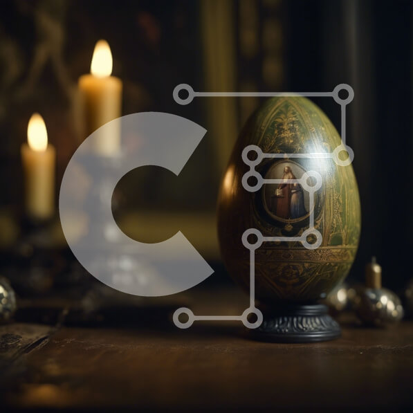 Intra Συλλεκτικό Ξύλινο Παζλ Plywood  4mm - Παναγία Ξύλινο Αυγό με Κηροπήγια και Στολίδια Σε Ξύλινο Κουτί - Διαστάσεις Puzzle: 10x10 cm – 25 κομμάτια