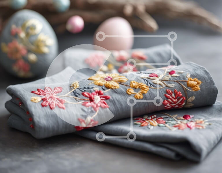 Intra Συλλεκτικό Ξύλινο Παζλ Plywood  4mm - Τραπεζάκι με θέμα το Πάσχα με πετσέτες και πολύχρωμα αυγά Σε Ξύλινο Κουτί - Διαστάσεις Puzzle: 10x10 cm – 25 κομμάτια