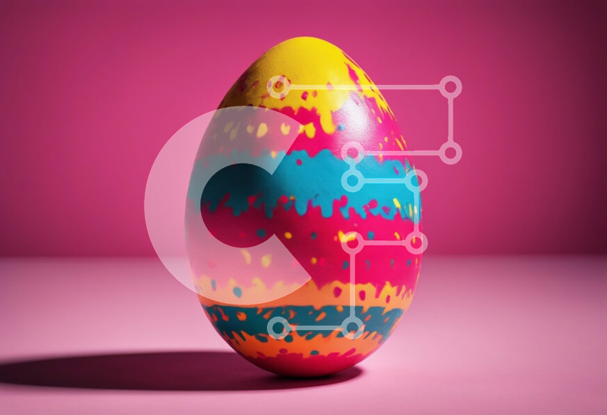 Intra Συλλεκτικό Ξύλινο Παζλ Plywood  4mm - Πολύχρωμο Πασχαλινό αυγό σε έντονα χρωματισμένο φόντο Σε Ξύλινο Κουτί - Διαστάσεις: 10x10 cm – 25 κομμάτια