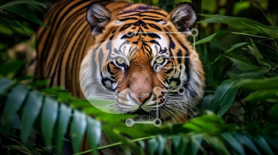 Σετ των 2 Intra Συλλεκτικό Ξύλινο Παζλ Plywood  4mm - Εκπληκτική εικόνα της τίγρης στο φυσικό της περιβάλλον Σε Ξύλινο Κουτί - Διαστάσεις: 10x10 cm – 25 κομμάτια