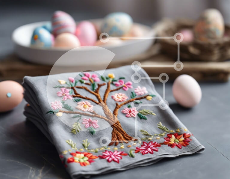 Intra Συλλεκτικό Ξύλινο Παζλ Plywood  4mm - Πασχαλινή γιορτή με μαντήλι και αυγά Σε Ξύλινο Κουτί - Διαστάσεις: 10x10 cm – 25 κομμάτια