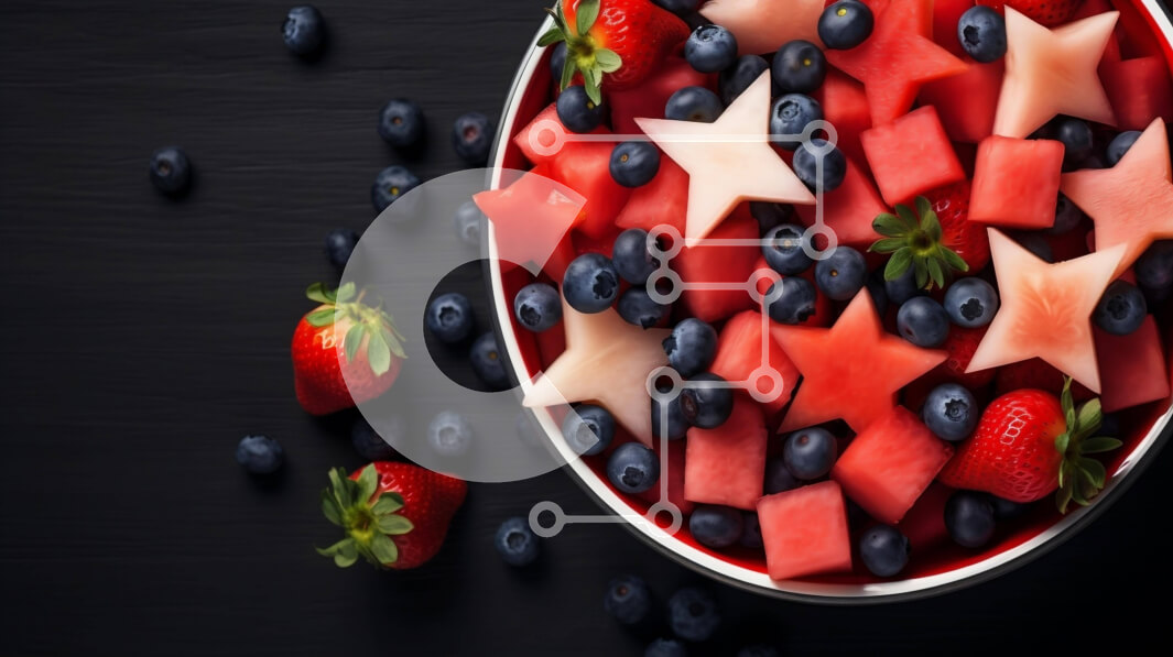 Σετ των 2 Intra Συλλεκτικό Ξύλινο Παζλ Plywood  4mm - Πολύχρωμο Fruit Bowl με καρπούζι, φράουλες, βατόμουρα και σμέουρα Σε Ξύλινο Κουτί - Διαστάσεις: 10x10 cm – 25 κομμάτια