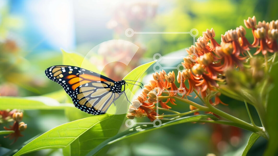 Intra Συλλεκτικό Ξύλινο Παζλ Plywood  4mm - Πεταλούδα Monarch στο πορτοκαλί λουλούδι στο φως του ήλιου Σε Ξύλινο Κουτί - Διαστάσεις: 10x10 cm – 25 κομμάτια