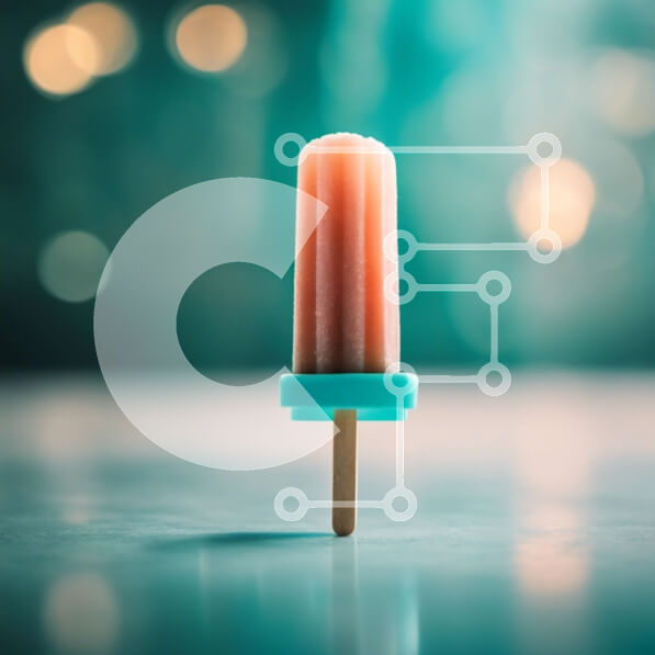 Σετ των 2 Intra Συλλεκτικό Ξύλινο Παζλ Plywood  4mm - Μονό Popsicle σε πορτοκαλί ραβδί με φώτα Bokeh Σε Ξύλινο Κουτί - Διαστάσεις: 10x10 cm – 25 κομμάτια