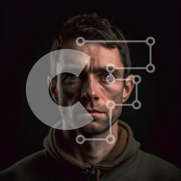 Intra Συλλεκτικό Ξύλινο Παζλ Plywood  4mm - Πορτρέτο ενός σοβαρού άνδρα με καφέ κουκούλα Σε Ξύλινο Κουτί - Διαστάσεις Puzzle: 10x10 cm – 25 κομμάτια