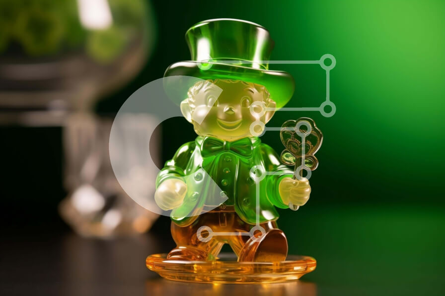 Intra Συλλεκτικό Ξύλινο Παζλ Plywood  4mm - Ιρλανδικό γυάλινο ειδώλιο καλλικάτζαρου Σε Ξύλινο Κουτί - Διαστάσεις Puzzle: 10x10 cm – 25 κομμάτια