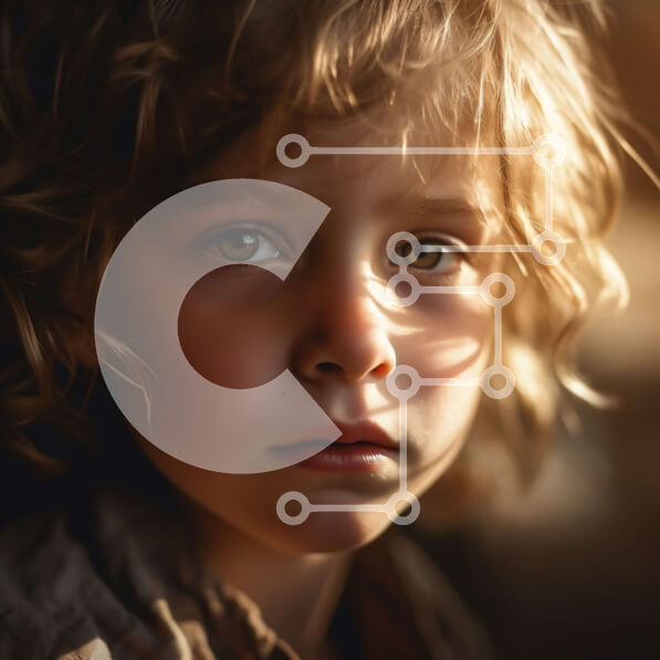 Intra Συλλεκτικό Ξύλινο Παζλ Plywood  4mm - Σοβαρό νεαρό αγόρι με σγουρά μαλλιά με καφέ σακάκι Σε Ξύλινο Κουτί - Διαστάσεις Puzzle: 10x10 cm – 25 κομμάτια