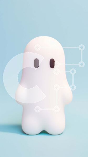 Intra Συλλεκτικό Ξύλινο Παζλ Plywood  4mm - Λευκό παιχνίδι φάντασμα σε μπλε φόντο Σε Ξύλινο Κουτί - Διαστάσεις Puzzle: 10x10 cm – 25 κομμάτια