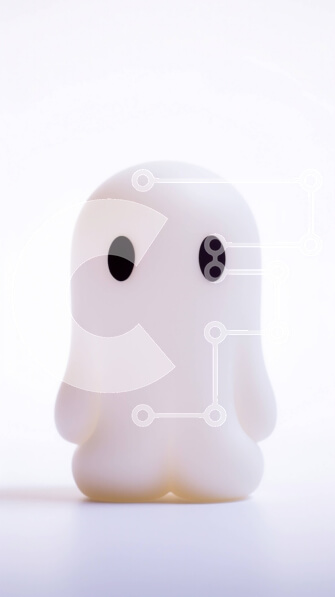 Intra Συλλεκτικό Ξύλινο Παζλ Plywood  4mm - Διακοσμητικό αντικείμενο σε σχήμα φαντάσματος σε λευκή επιφάνεια Σε Ξύλινο Κουτί - Διαστάσεις: 10x10 cm – 25 κομμάτια