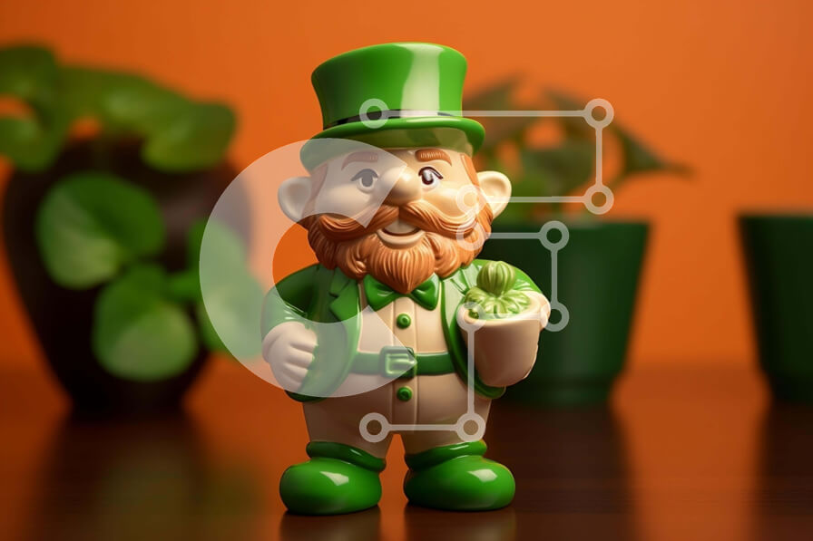 Intra Συλλεκτικό Ξύλινο Παζλ Plywood  4mm - Ειδώλιο παιχνιδιών καλλικάτζων της ημέρας του Αγίου Πατρικίου Σε Ξύλινο Κουτί - Διαστάσεις: 10x10 cm – 25 κομμάτια