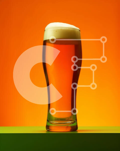 Σετ των 2 Intra Συλλεκτικό Ξύλινο Παζλ Plywood  4mm - Φρεσκοχυμένο ποτήρι μπύρα σε πορτοκαλί και πράσινο φόντο Σε Ξύλινο Κουτί - Διαστάσεις: 10x10 cm – 25 κομμάτια