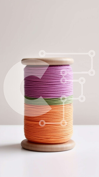 Intra Συλλεκτικό Ξύλινο Παζλ Plywood  4mm - Πολύχρωμο νήμα σε ξύλινο καρούλι Σε Ξύλινο Κουτί - Διαστάσεις: 10x10 cm – 25 κομμάτια