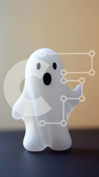 Intra Συλλεκτικό Ξύλινο Παζλ Plywood  4mm - Μικρό λευκό ειδώλιο φαντασμάτων στο τραπέζι Σε Ξύλινο Κουτί - Διαστάσεις Puzzle: 10x10 cm – 25 κομμάτια