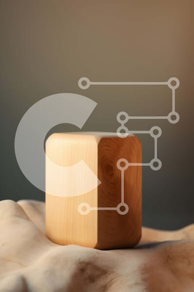 Intra Συλλεκτικό Ξύλινο Παζλ Plywood  4mm - Μινιμαλιστική εικόνα ενός ξύλινου κύβου σε αμμώδη επιφάνεια Σε Ξύλινο Κουτί - Διαστάσεις: 10x10 cm – 25 κομμάτια