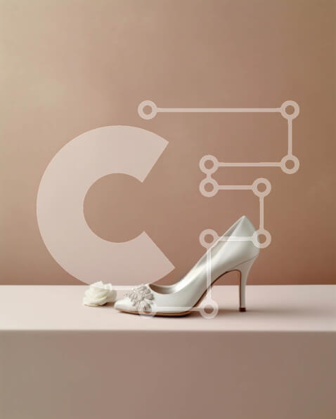 Intra Συλλεκτικό Ξύλινο Παζλ Plywood  4mm - Κομψά λευκά ψηλοτάκουνα παπούτσια με λεπτομέρεια φιόγκου Σε Ξύλινο Κουτί - Διαστάσεις Puzzle: 10x10 cm – 25 κομμάτια