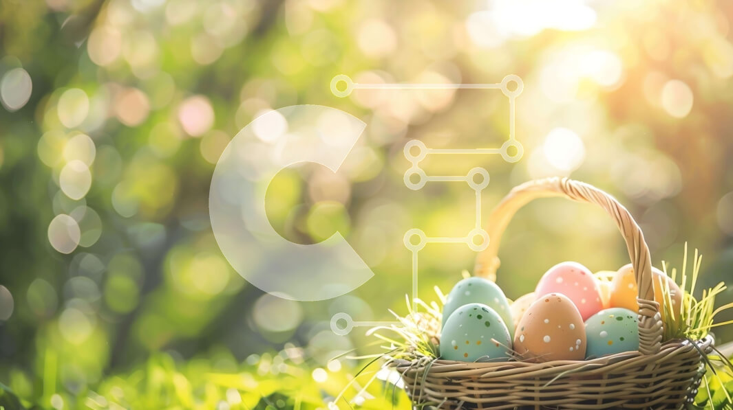 Intra Συλλεκτικό Ξύλινο Παζλ Plywood  4mm - Πολύχρωμα Πασχαλινά αυγά σε καλάθι γεμάτο γρασίδι Σε Ξύλινο Κουτί - Διαστάσεις: 10x10 cm – 25 κομμάτια