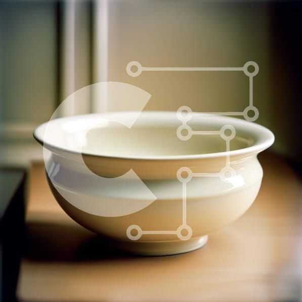 Intra Συλλεκτικό Ξύλινο Παζλ Plywood  4mm - Όμορφη εικόνα ενός λευκού κεραμικού μπολ σε ένα ξύλινο τραπέζι Σε Ξύλινο Κουτί - Διαστάσεις Puzzle: 10x10 cm – 25 κομμάτια