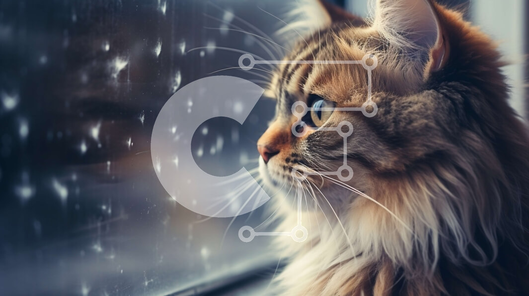 Intra Συλλεκτικό Ξύλινο Παζλ Plywood  4mm - Μακρυμάλλη γάτα που κοιτάζει έξω από το παράθυρο τις σταγόνες της βροχής Σε Ξύλινο Κουτί - Διαστάσεις: 10x10 cm – 25 κομμάτια