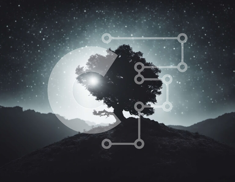 Intra Συλλεκτικό Ξύλινο Παζλ Plywood  4mm - Μοναχικό δέντρο στον απομονωμένο λόφο στον νυχτερινό ουρανό Σε Ξύλινο Κουτί - Διαστάσεις: 10x10 cm – 25 κομμάτια