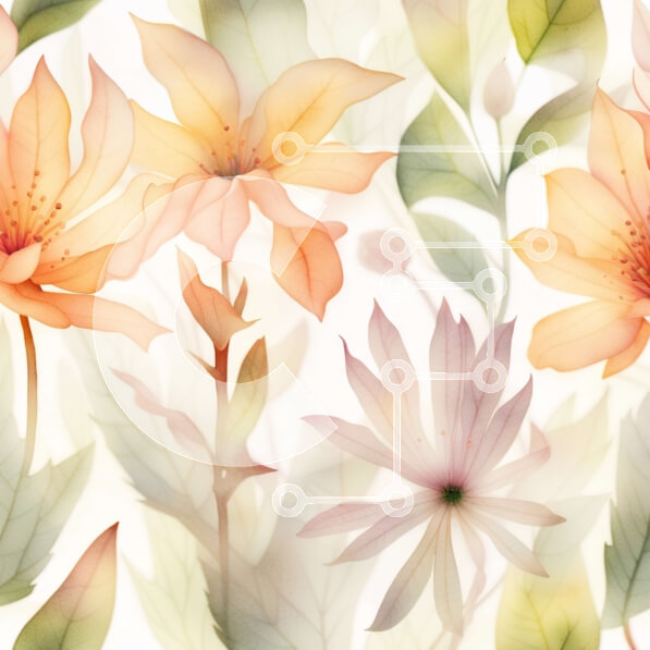 Σετ των 2 Intra Συλλεκτικό Ξύλινο Παζλ Plywood  4mm - Ακουαρέλα Floral μοτίβο με ροζ και πράσινα λουλούδια Σε Ξύλινο Κουτί - Διαστάσεις: 10x10 cm – 25 κομμάτια