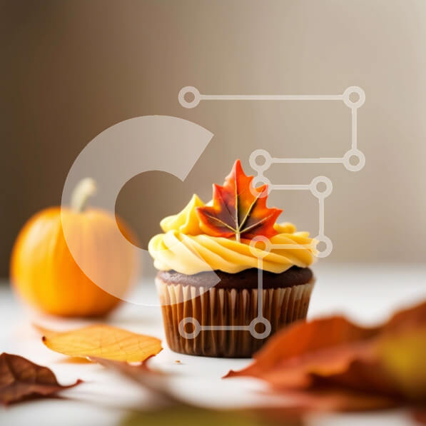 Σετ των 2 Intra Συλλεκτικό Ξύλινο Παζλ Plywood  4mm - Λαχταριστό cupcake με φθινοπωρινή αίσθηση Σε Ξύλινο Κουτί - Διαστάσεις: 10x10 cm – 25 κομμάτια