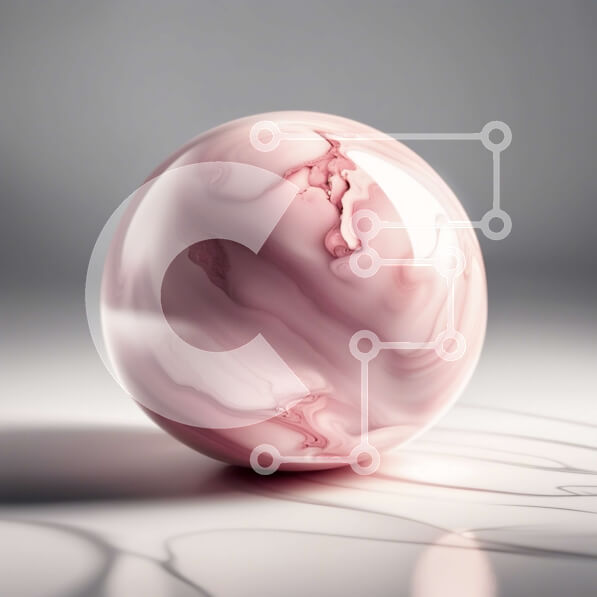 Intra Συλλεκτικό Ξύλινο Παζλ Plywood  4mm - Αφηρημένη φωτογραφία της ροζ μαρμάρινης μπάλας σε λευκή επιφάνεια Σε Ξύλινο Κουτί - Διαστάσεις Puzzle: 10x10 cm – 25 κομμάτια