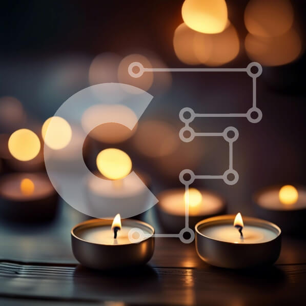 Intra Συλλεκτικό Ξύλινο Παζλ Plywood  4mm - Όμορφη εικόνα αναμμένων κεριών σε ένα ζεστό περιβάλλον Σε Ξύλινο Κουτί - Διαστάσεις Puzzle: 10x10 cm – 25 κομμάτια