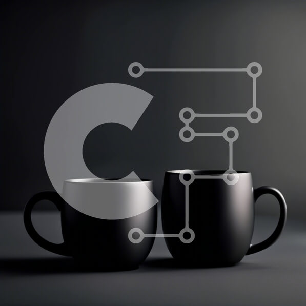 Intra Συλλεκτικό Ξύλινο Παζλ Plywood  4mm - Κομψές μαύρες κούπες καφέ σε σκούρο φόντο Σε Ξύλινο Κουτί - Διαστάσεις Puzzle: 10x10 cm – 25 κομμάτια