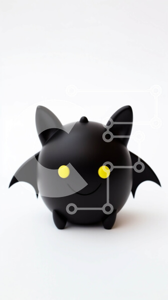 Intra Συλλεκτικό Ξύλινο Παζλ Plywood  4mm - Χαμογελαστό ειδώλιο μαύρης γάτας με κίτρινα μάτια Σε Ξύλινο Κουτί - Διαστάσεις Puzzle: 10x10 cm – 25 κομμάτια