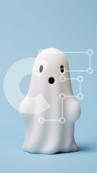 Intra Συλλεκτικό Ξύλινο Παζλ Plywood  4mm - Άσπρο ειδώλιο φάντασμα σε μπλε φόντο Σε Ξύλινο Κουτί - Διαστάσεις: 10x10 cm – 25 κομμάτια