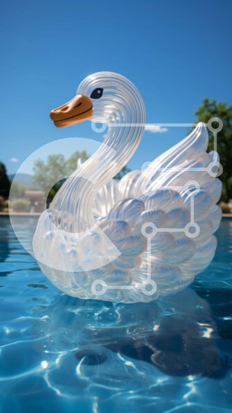 Σετ των 2 Intra Συλλεκτικό Ξύλινο Παζλ Plywood  4mm - Όμορφη εικόνα ενός λευκού κύκνου σε μια ήρεμη λίμνη νερού Σε Ξύλινο Κουτί - Διαστάσεις: 10x10 cm – 25 κομμάτια