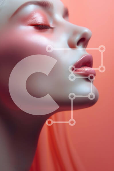 Intra Συλλεκτικό Ξύλινο Παζλ Plywood  4mm - Σοβαρή ξανθιά γυναίκα με ροζ φόρεμα με βαθιά λαιμόκοψη και κλειστά μάτια Σε Ξύλινο Κουτί - Διαστάσεις Puzzle: 10x10 cm – 25 κομμάτια