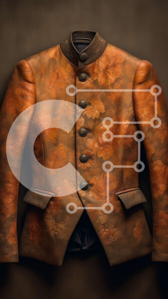 Intra Συλλεκτικό Ξύλινο Παζλ Plywood  4mm - Κομψό καφέ δερμάτινο μπουφάν με όμορφο floral σχέδιο Σε Ξύλινο Κουτί - Διαστάσεις Puzzle: 10x10 cm – 25 κομμάτια