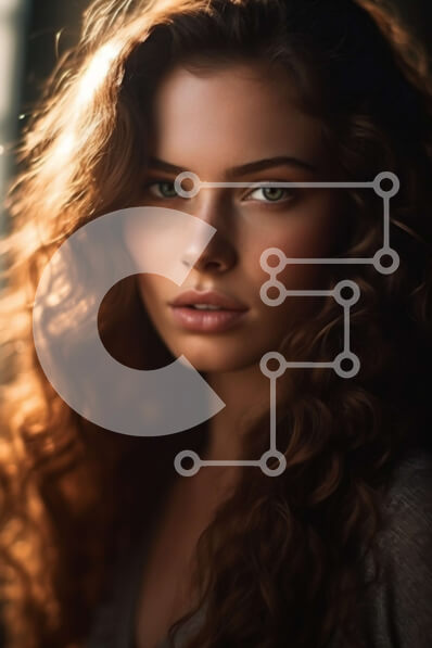 Intra Συλλεκτικό Ξύλινο Παζλ Plywood  4mm - Εκπληκτικό πορτρέτο μιας νεαρής γυναίκας με ένα γκρι πουλόβερ που στέκεται μπροστά από ένα παράθυρο Σε Ξύλινο Κουτί - Διαστάσεις Puzzle: 10x10 cm – 25 κομμάτια