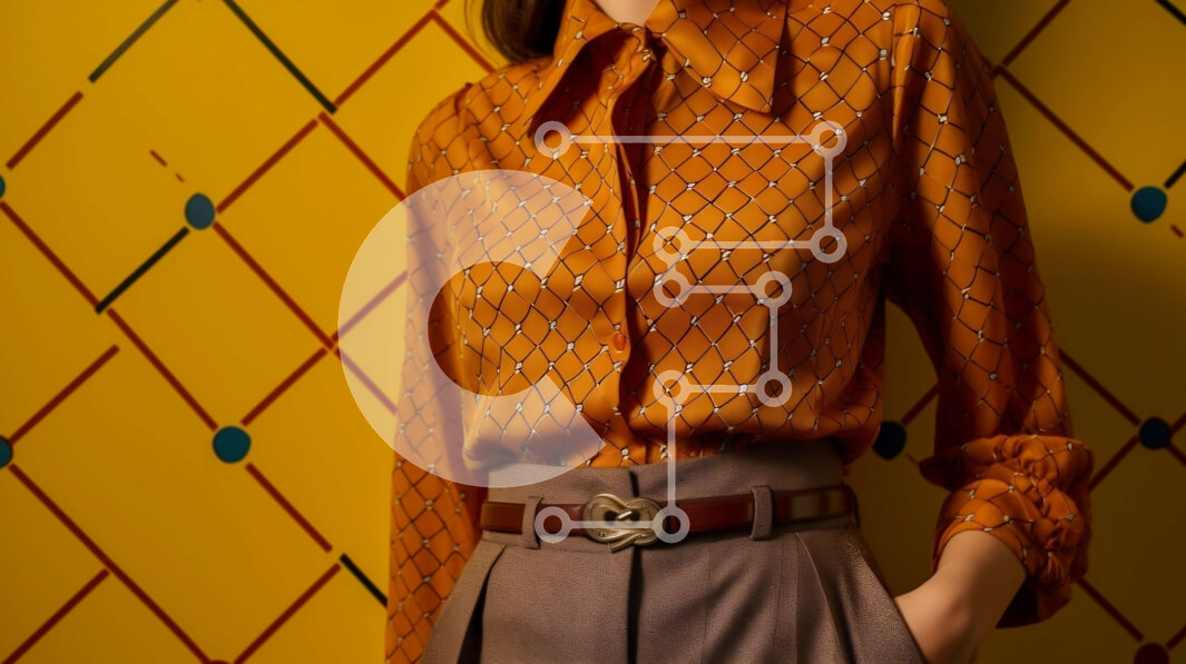 Σετ των 2 Intra Συλλεκτικό Ξύλινο Παζλ Plywood  4mm - Κίτρινη γεωμετρική μπλούζα και μαύρισμα παντελόνι σε μια γυναίκα Σε Ξύλινο Κουτί - Διαστάσεις: 10x10 cm – 25 κομμάτια